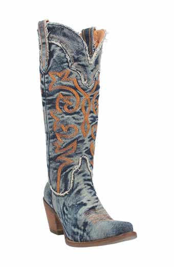 Dingo Knee High Denim Snakeskin Embossed Western Boot Women Nordstrom