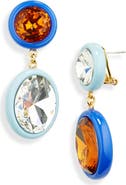 Lele Sadoughi Crystal Medallion Mismatched Drop Earrings