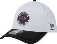 New Era Men's New Era White/Black Baltimore Ravens Patch 39THIRTY A-Frame M-Crown Perforated Flex Hat