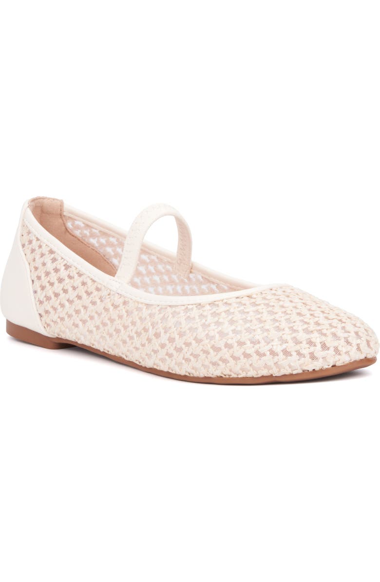 NEW YORK AND COMPANY Lara Woven Ballet Flat, Main, color, Bone