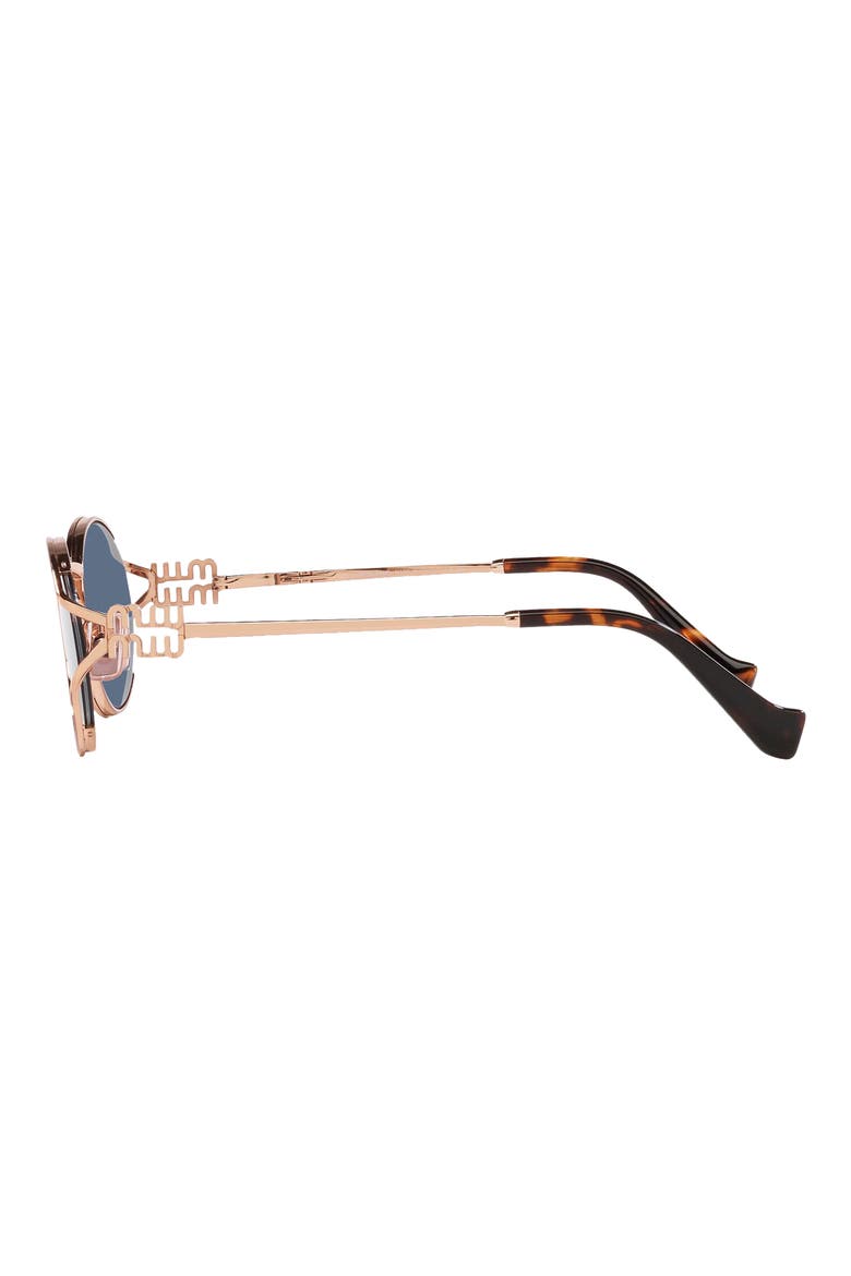 54mm Oval Sunglasses, Alternate, color, PINK GOLD / DARK BLUE