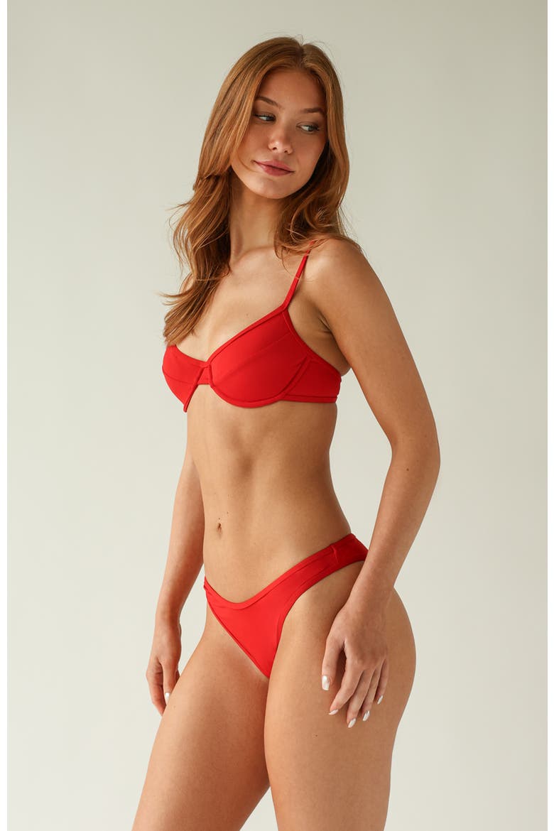 West Coast Underwire Bikini Top, Alternate, color, Chili