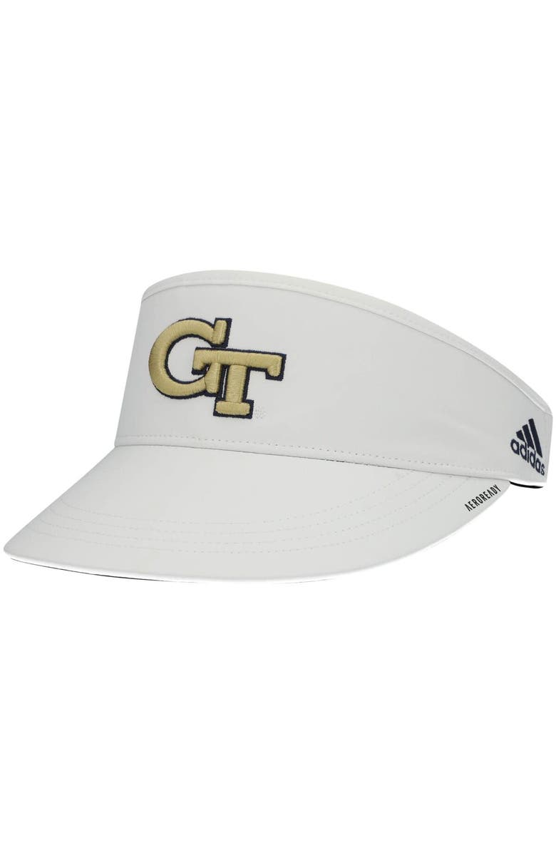 adidas Men's adidas White Georgia Tech Yellow Jackets Sideline Coaches AEROREADY High Visor, Main, color, 