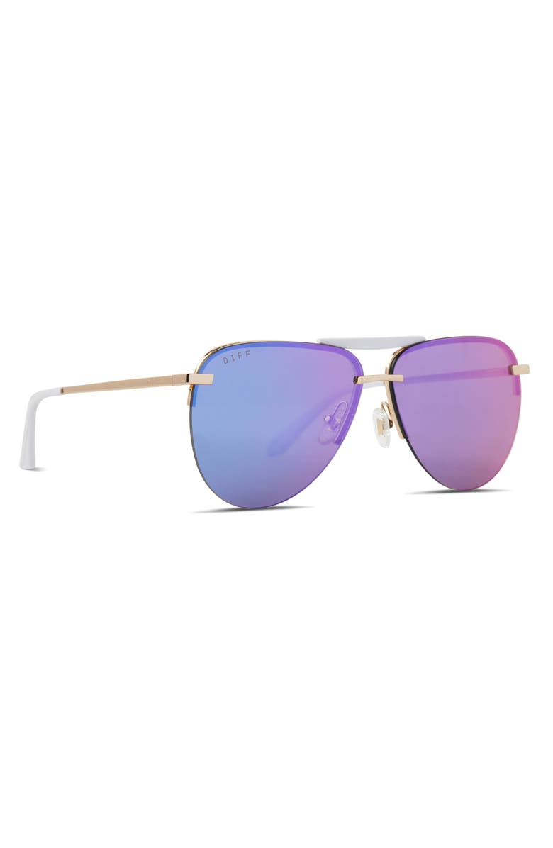 DIFF Tahoe 63mm Mirrored Oversize Aviator Sunglasses, Alternate, color, 