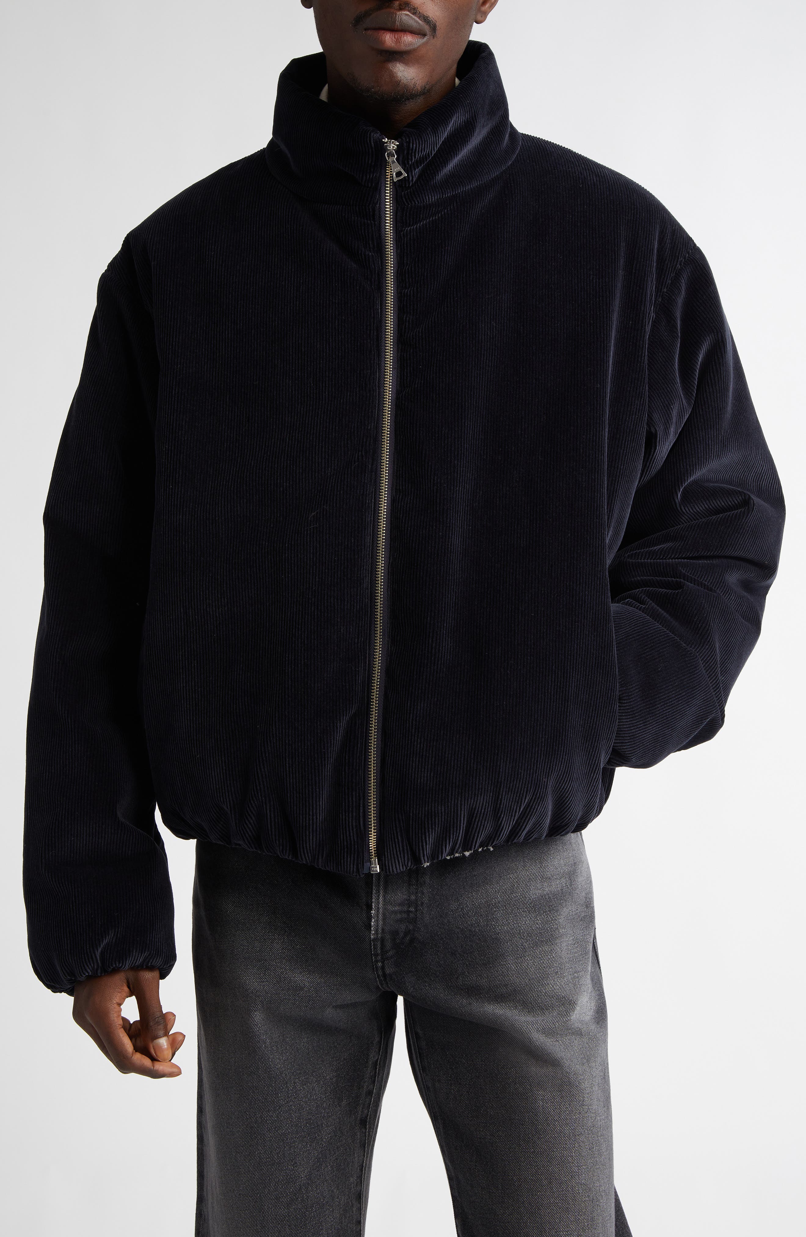 John Elliott Corduroy Puffer Jacket in Navy 