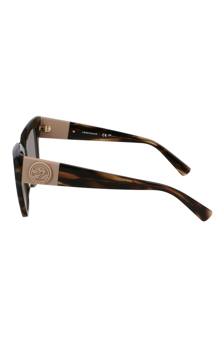Medallion 52mm Modified Rectangular Sunglasses, Alternate, color, STRIPED GREEN
