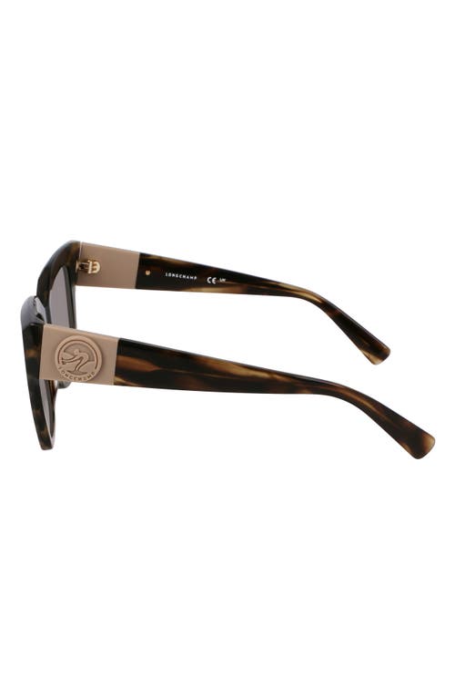 Longchamp Medallion 52mm Modified Rectangular Sunglasses In Striped Green