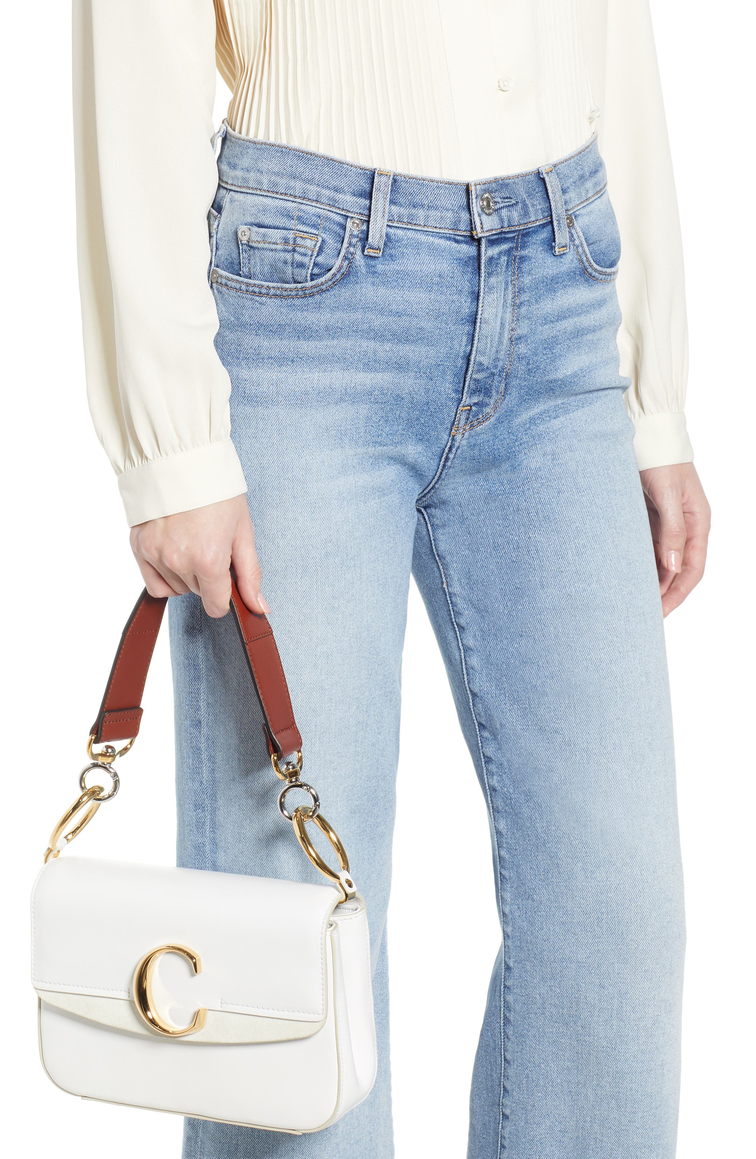 Chloé Leather Shoulder Bag, Alternate, color, 