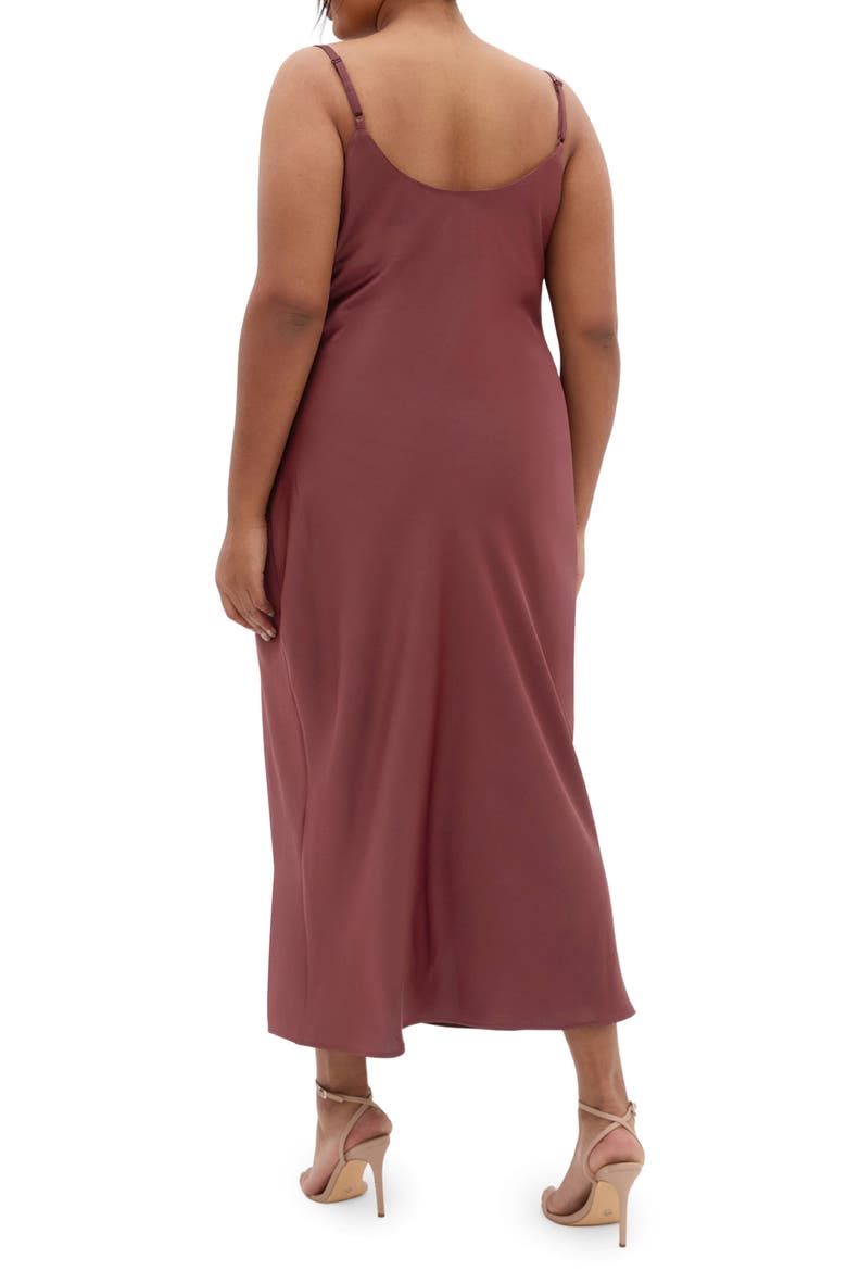 Satin Slipdress, Alternate, color, CHOCOLATE CHERRY