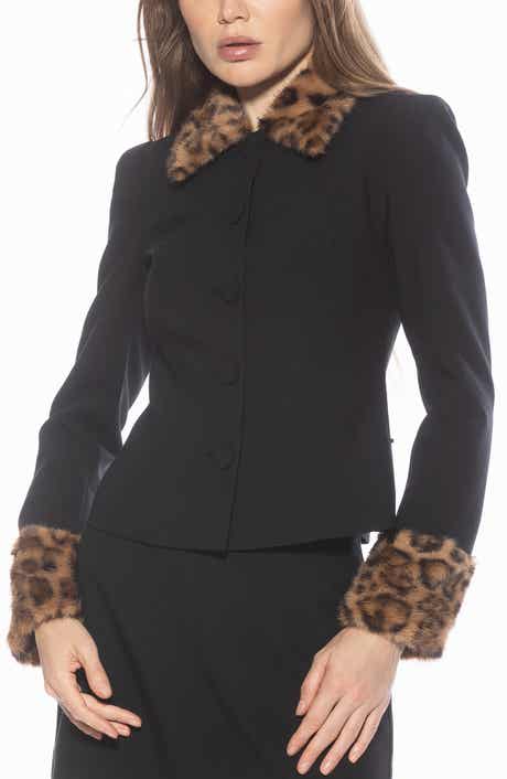Alexia Admor Fran Faux Fur Trim Twill Jacket