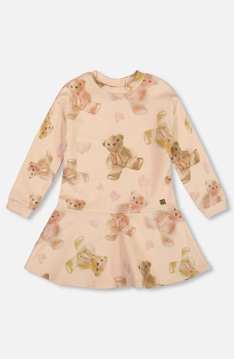 Deux par Deux Glittering French Terry Dress Teddy Bear, Main, color,
