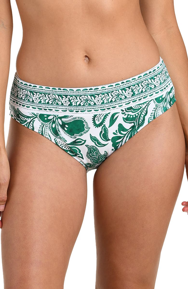 La Blanca Botanical Brocade Bikini Bottoms, Main, color, Jungle