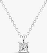 SEREIA OFFICIAL 14K Gold 0.25 ct Lab Grown Princess Cut Diamond Solitaire Pendant with Bail