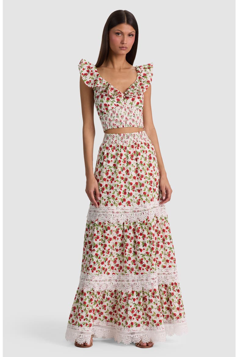 Gemma Embroidered Eyelet Top, Alternate, color, SUMMER POPPY SM