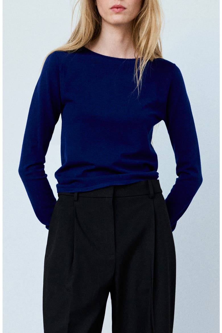 Fitted Boat Neck Sweater, Main, color, VIBRANT BLUE