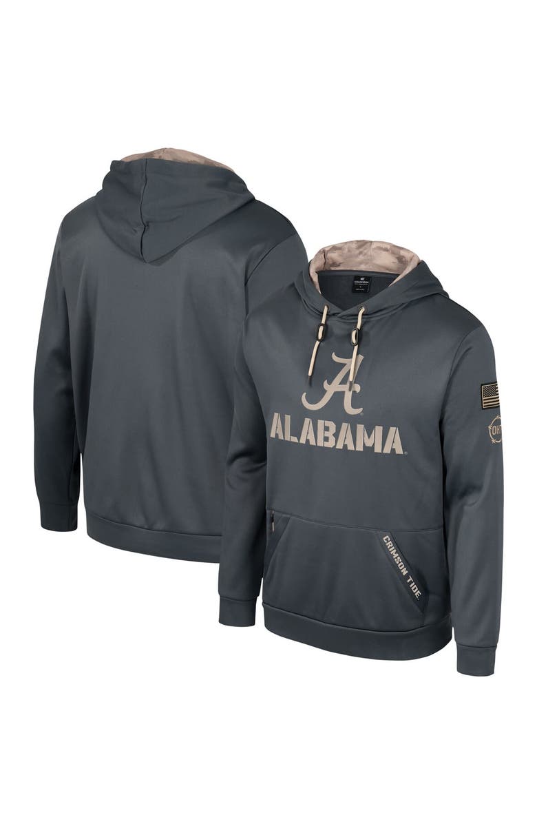 COLOSSEUM Men's Colosseum Charcoal Alabama Crimson Tide OHT Military Appreciation Pullover Hoodie, Alternate, color, Charcoal