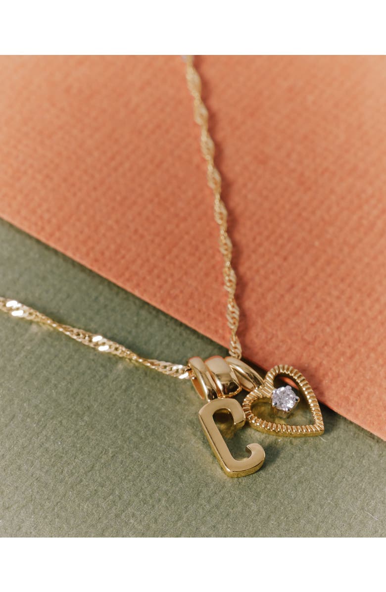 Edge of Ember Heart Diamond Pendant Necklace, Alternate, color, Heart