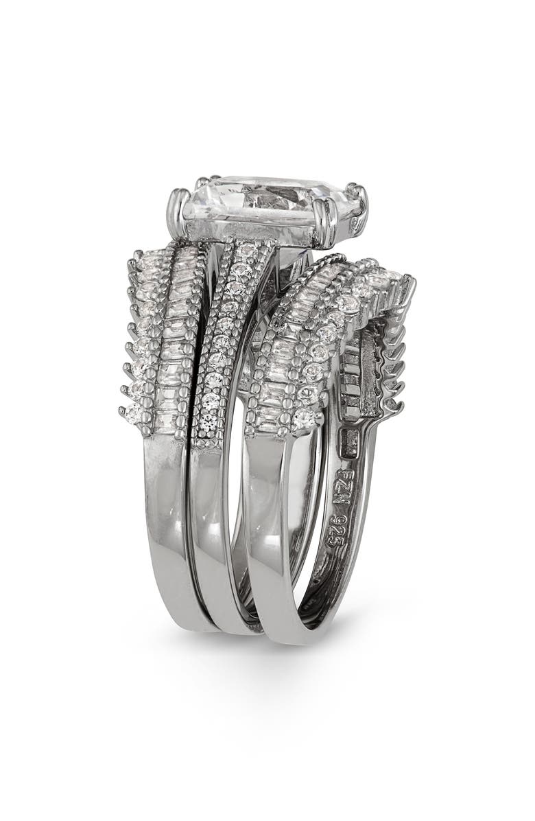 FZN Set of 3 Cubic Zirconia Rings, Alternate, color, White