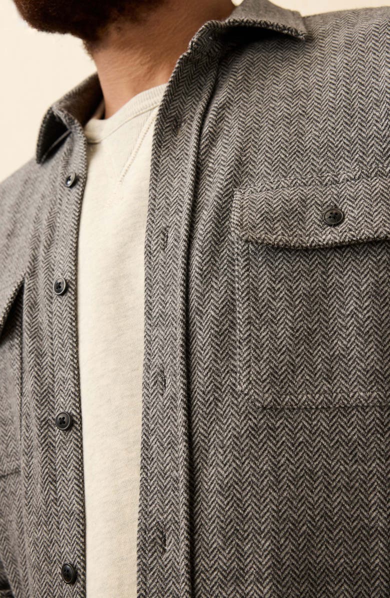 Faherty Legend Button-Up Shirt, Alternate, color, Alpine Grey Herringbone