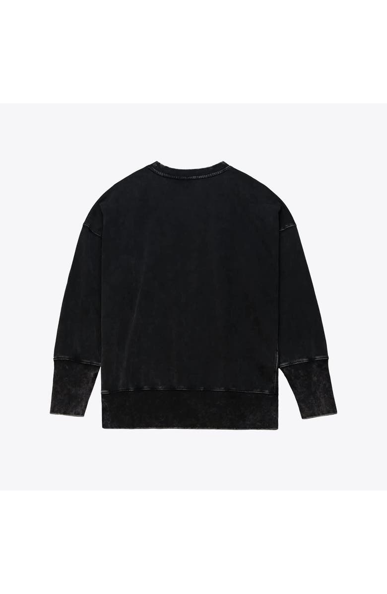 Mitchell & Ness Women's Mitchell & Ness  Black New England Patriots Delineate Mineral Wash Crewneck Sweatshirt, Alternate, color, Black