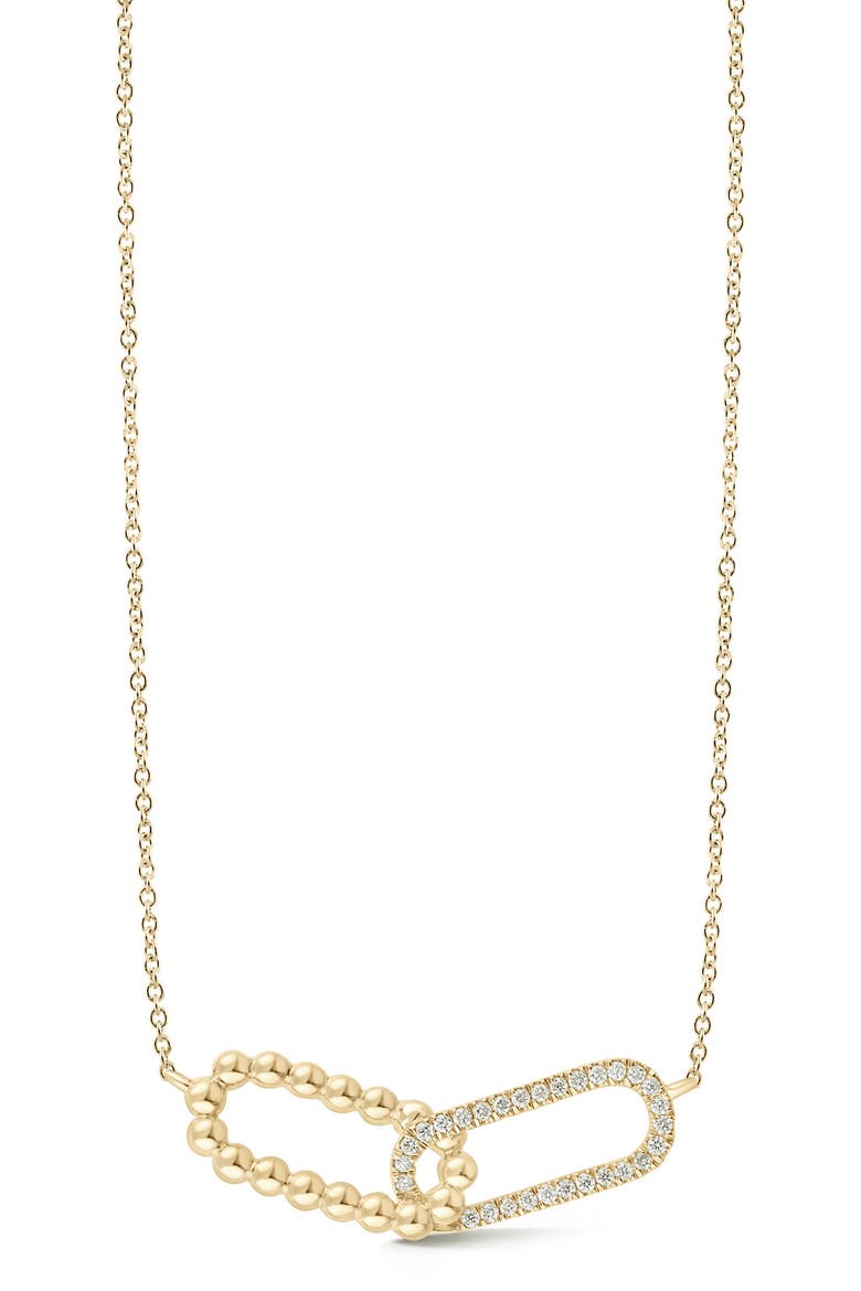 Poppy Rae Interlocking Pendant Necklace, Main, color, YELLOW GOLD/ DIAMOND