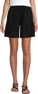 Lands' End Linen High Rise Pull On 7" Shorts