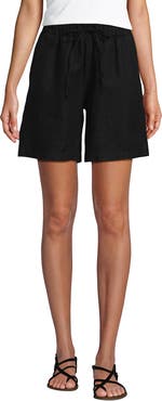 Lands' End Linen High Rise Pull On 7" Shorts