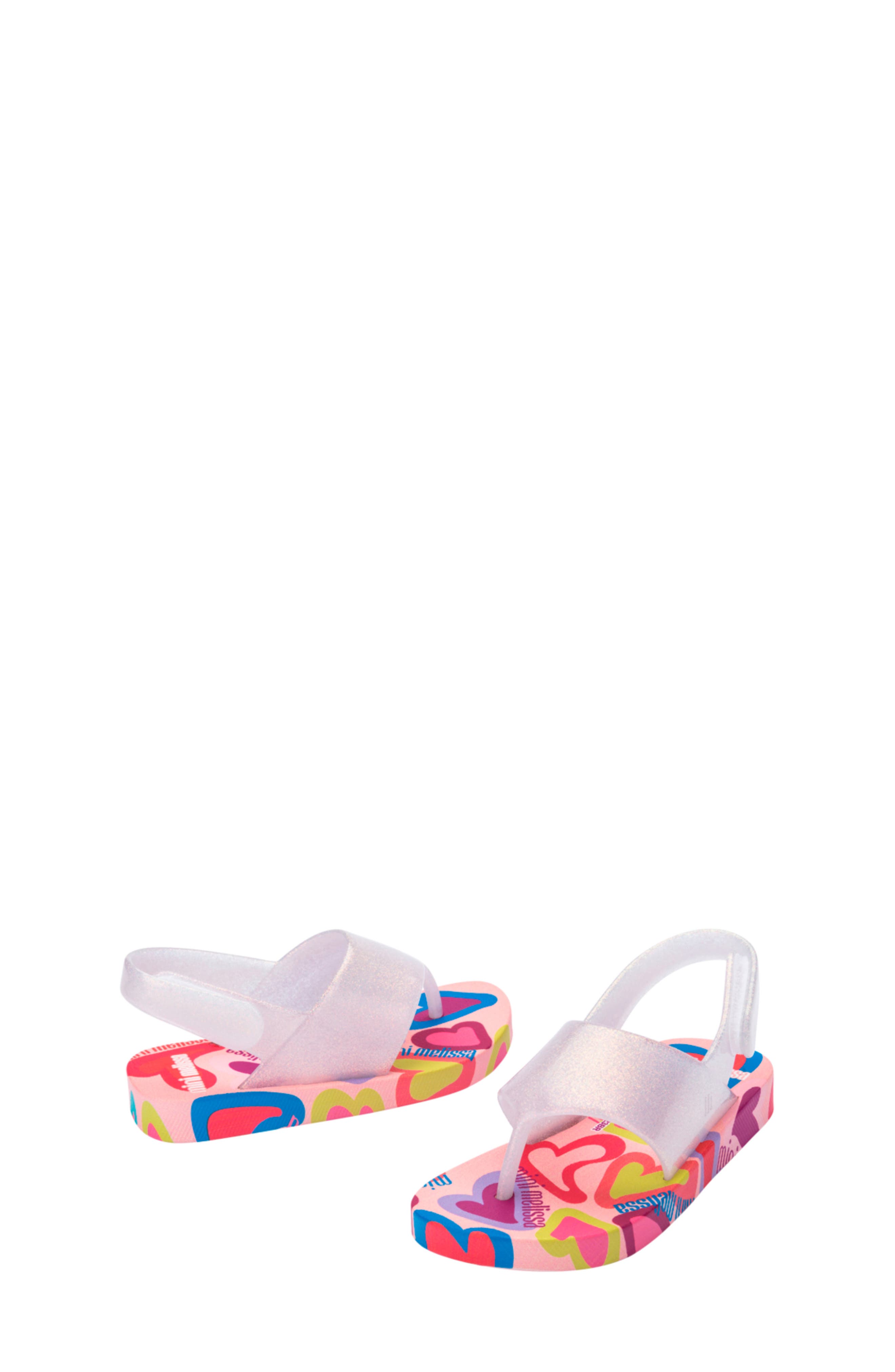 Mini Melissa Kids' Slingback Sandal, Alternate, color, Pink/ Glitter