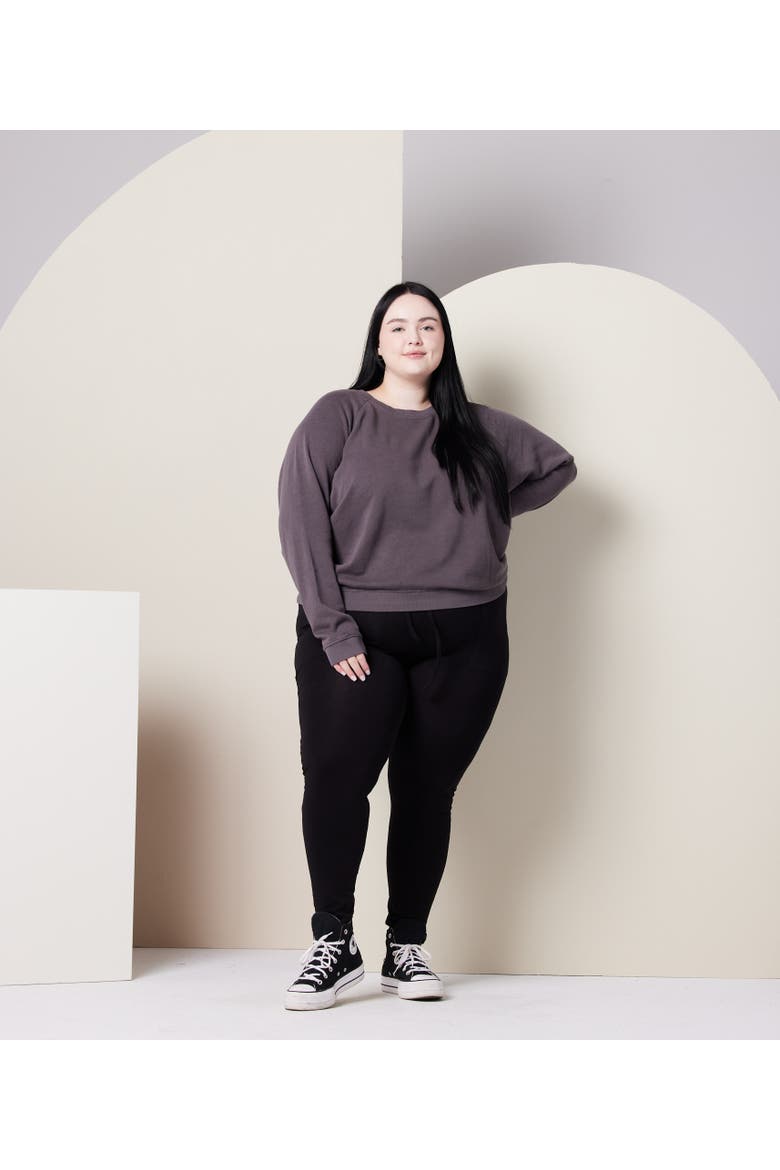 Women's Raglan Sweatshirt, Alternate, color, Charcoal