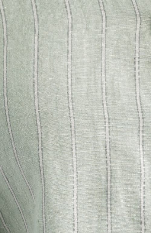 Nordstrom Stripe Short Sleeve Linen Button-up Shirt