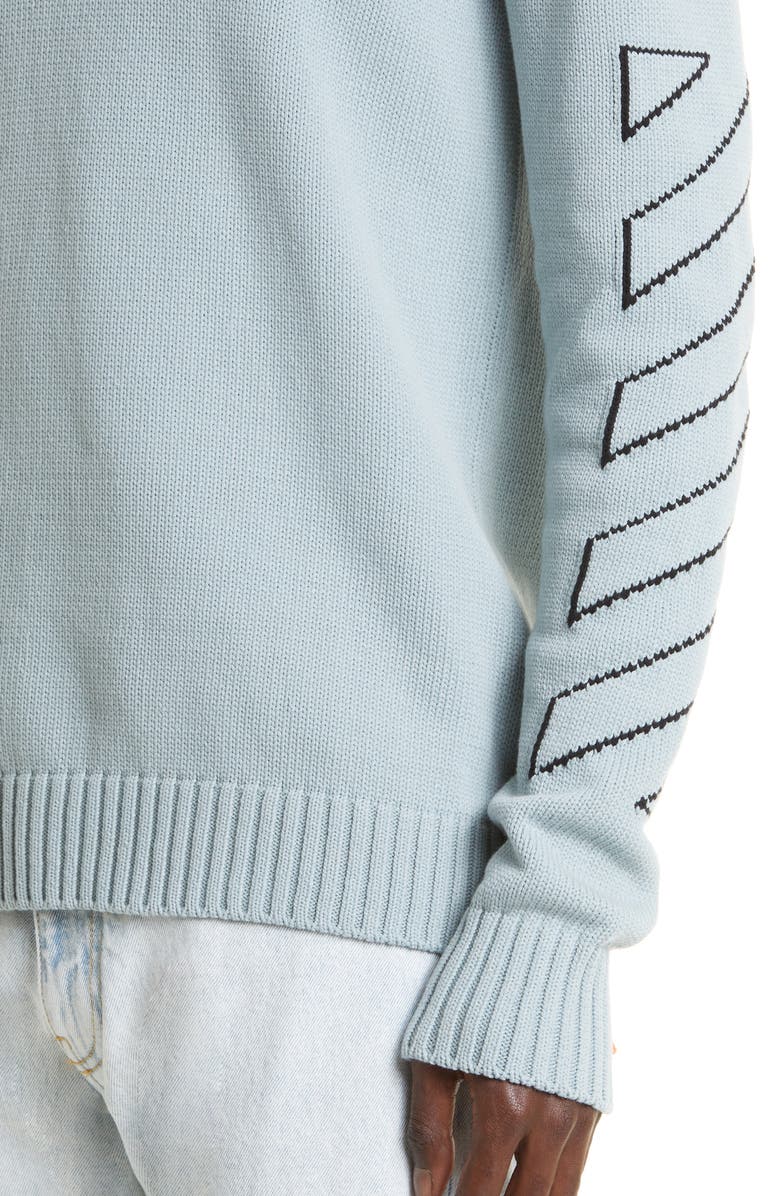 Off-White Diag Arrows Outline Crewneck Cotton Blend Sweater, Alternate, color, 