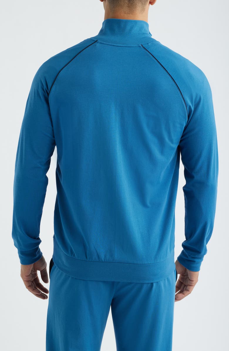 BOSS Mix Match Stretch Cotton Zip Jacket, Alternate, color, Open Blue