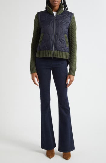 Patra Quilted Mixed Media Wool Blend Jacket