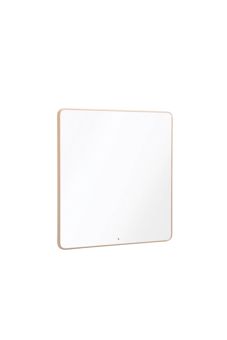 Square Mounted Wall Mirror, Main, color, Brown