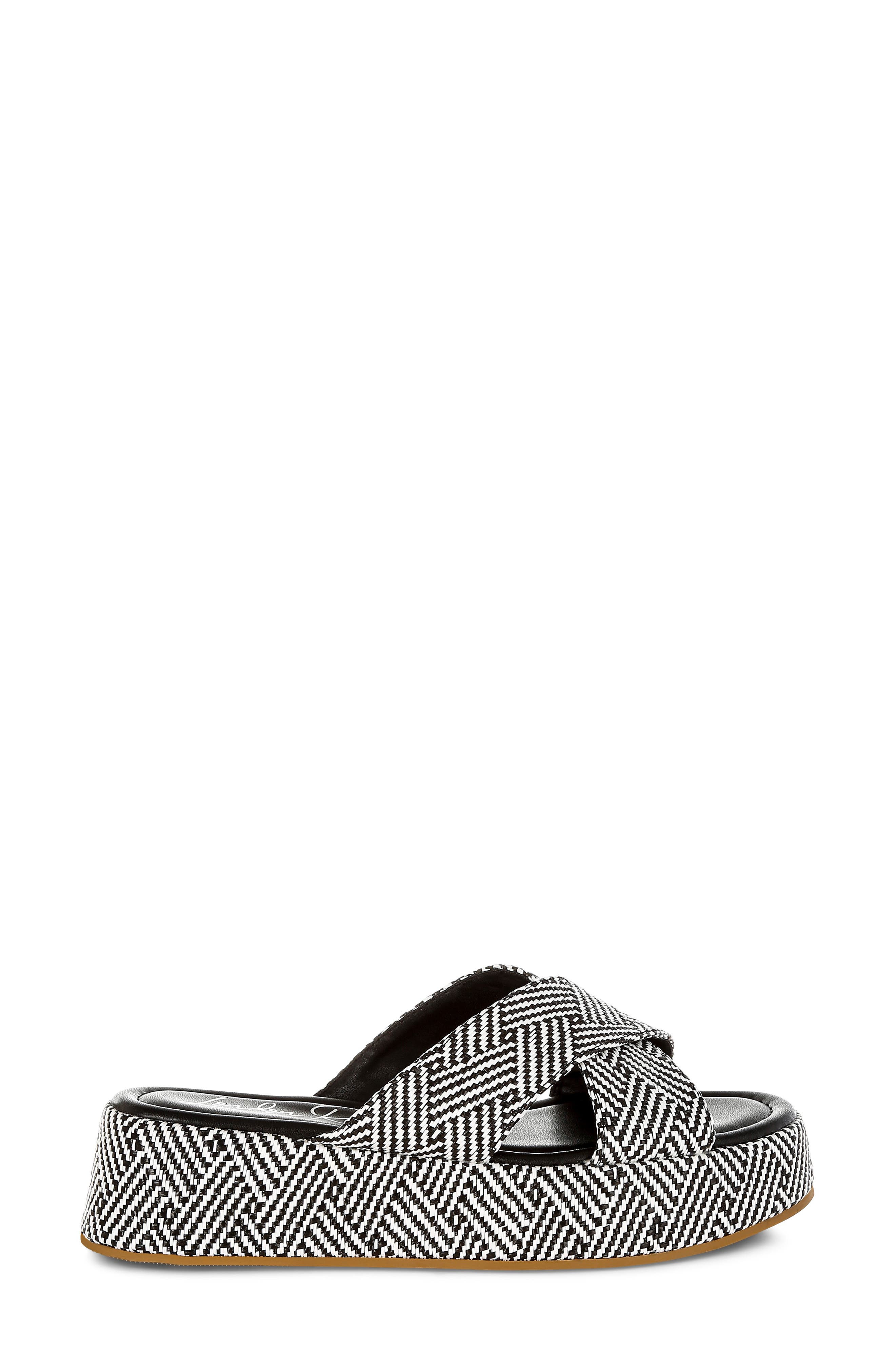 Modura Flatform Slide Sandal, Alternate, color, BLACK/ WHITE