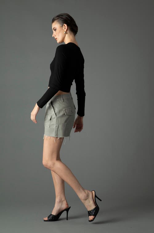 Blue Revival Adeline Cargo Shorts In Light Olive