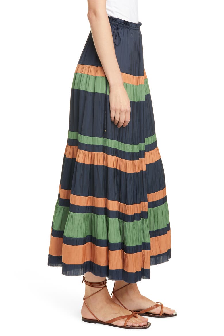 Avelina Stripe Skirt, Alternate, color, MIDNIGHT