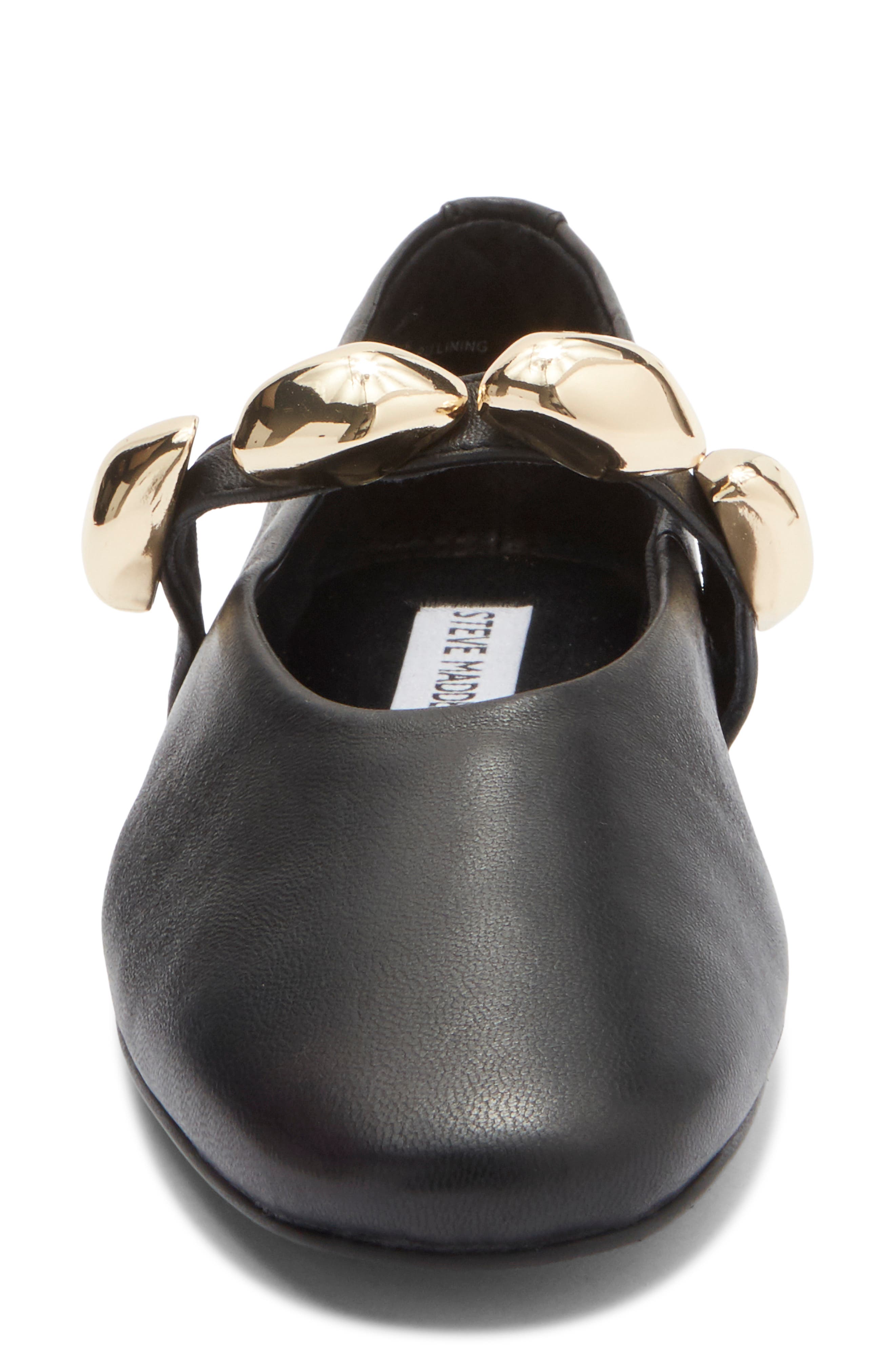 Steve Madden Poppin Flat, Alternate, color, Black Leather