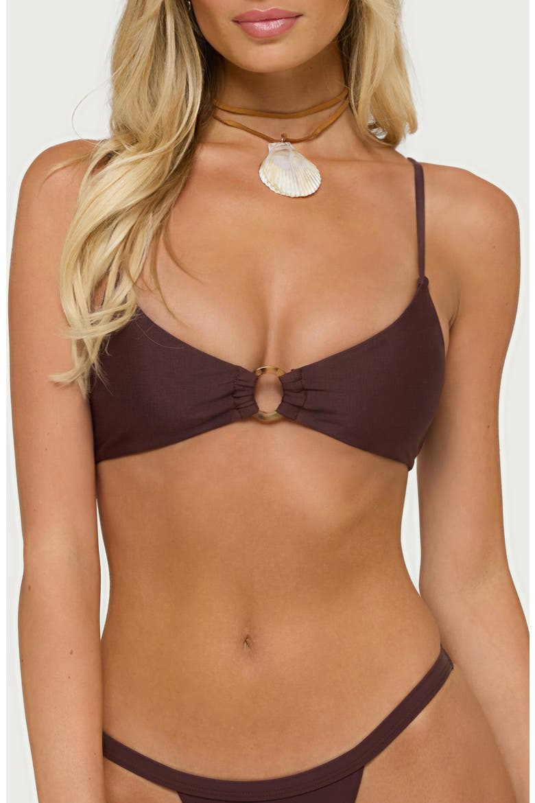 Zarai O-Ring Bikini Top, Main, color, BROWN