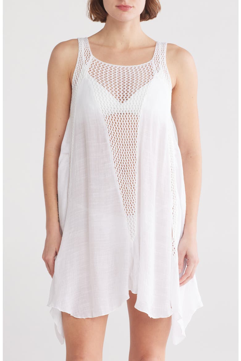 Sleeveless Knit Cover-Up Dress, Main, color, WHITE