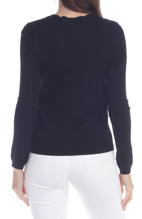 RAIN AND ROSE RAIN AND ROSE CREWNECK BUTTON-UP KNIT TOP 