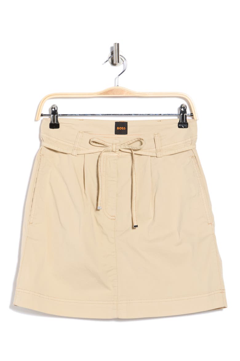 Varachute Belted Stretch Cotton Miniskirt, Alternate, color, OPEN BGE