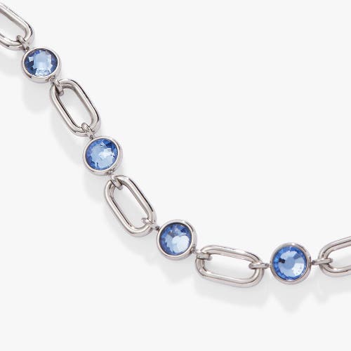 Alex And Ani Crystal And Paperclip  Chain Bracelet In Silver