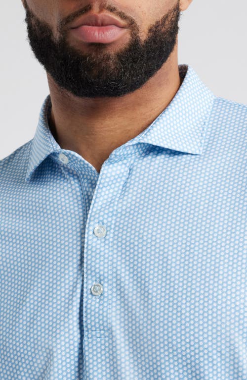 Johnnie-o Hex Geo Print Prep-formance Golf Polo In Barrels Blue
