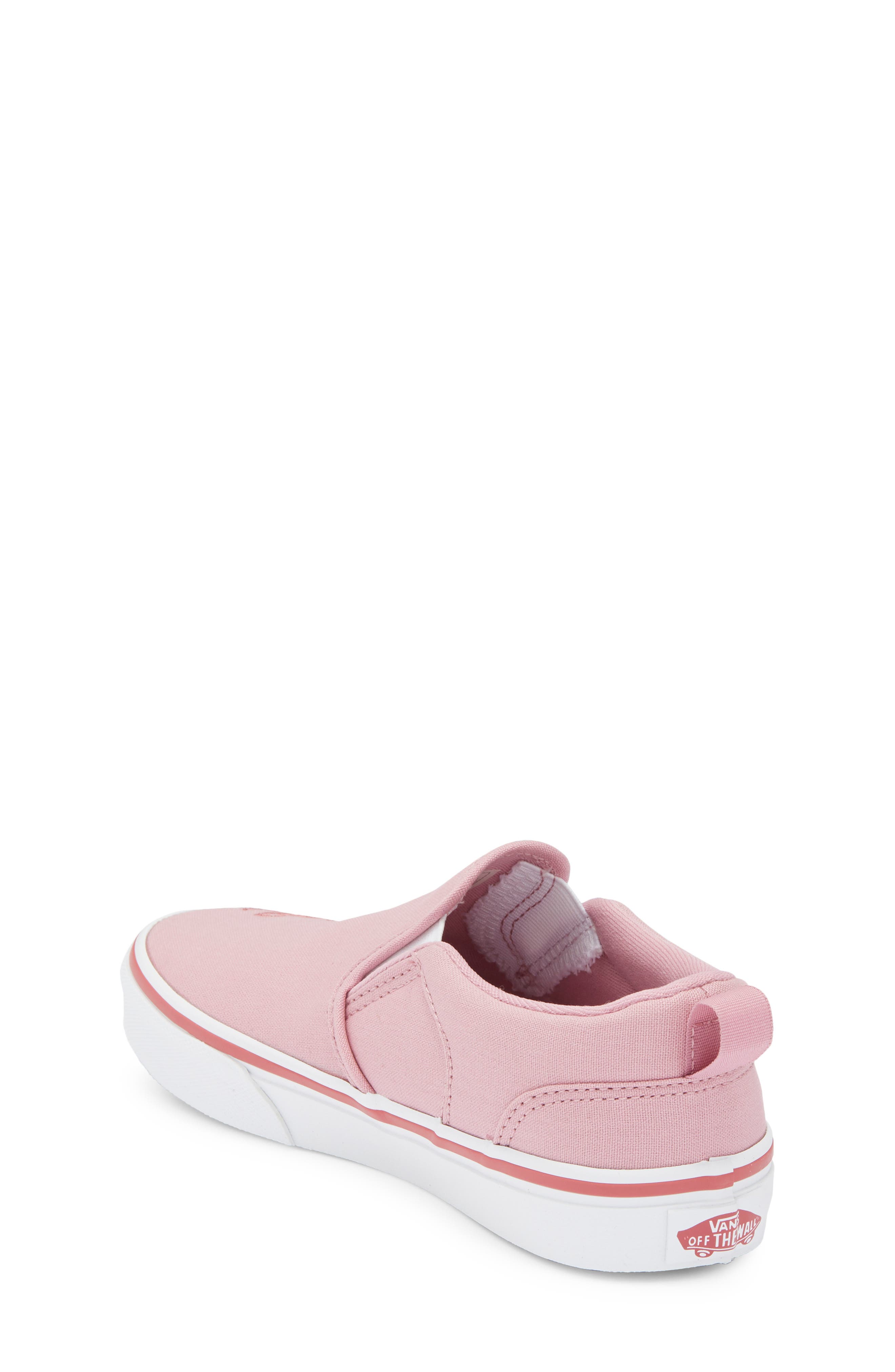 Vans Kids' Asher Slip-On Sneaker, Alternate, color, Embroidery Pink Dawn