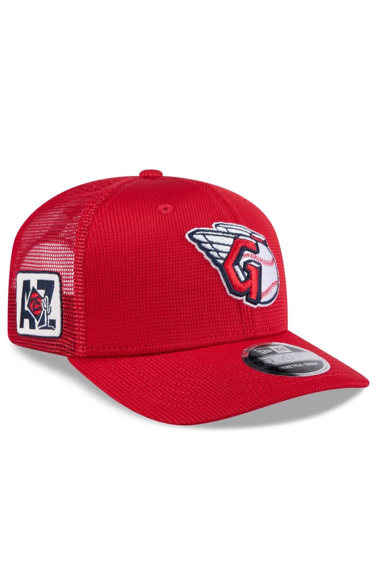 New Era Men's New Era  Red Cleveland Guardians 2025 Spring Training 9SEVENTY Stretch-Snap Trucker Hat, Alternate, color, 