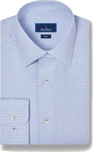 David Donahue Trim Fit Micro Dobby Dress Shirt