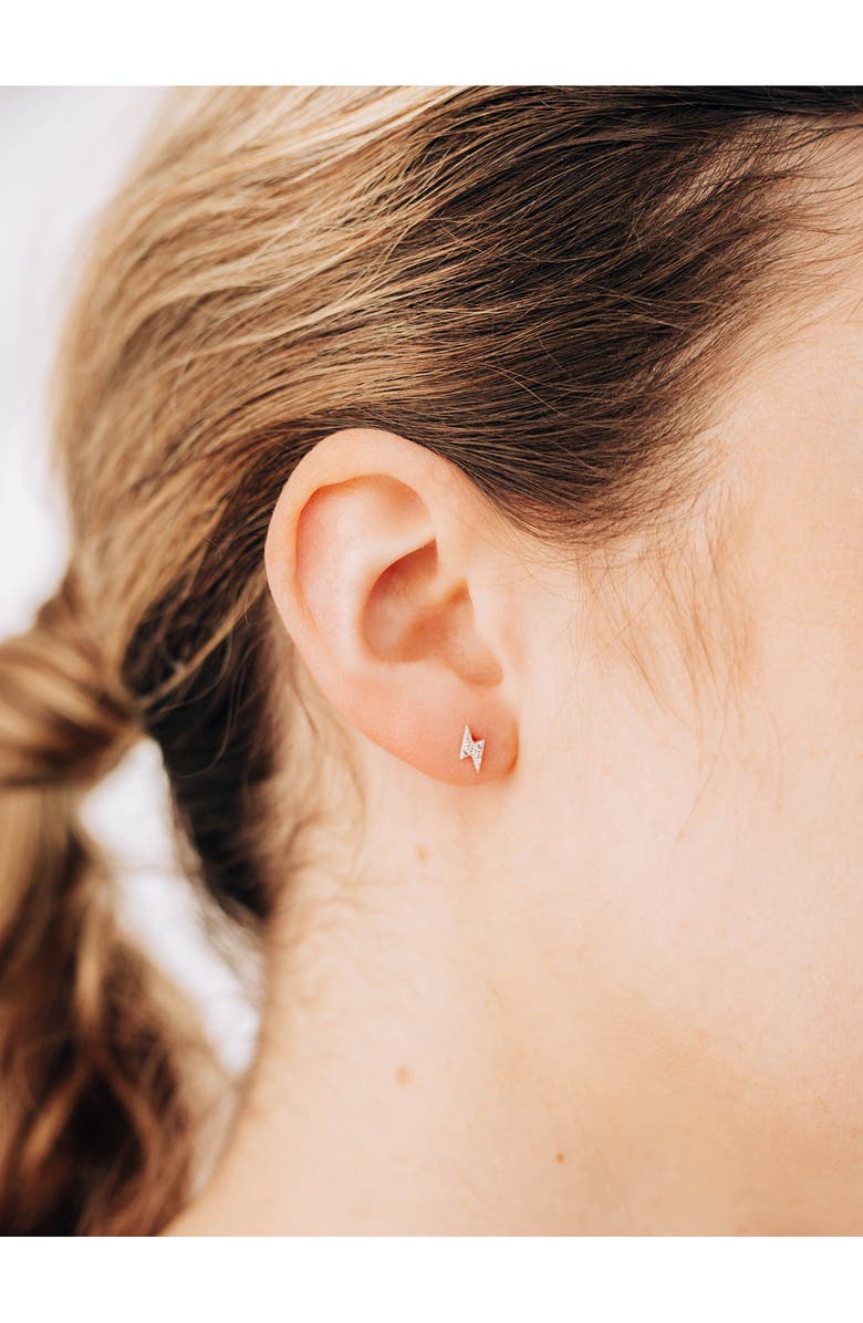 Anzie Celestial Lightning Bolt Stud Earrings, Alternate, color, Gold