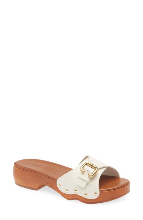 【関税&送料込】Chloe Sandals White Chloe Logo Print Sandals - Tassel Children Shoes