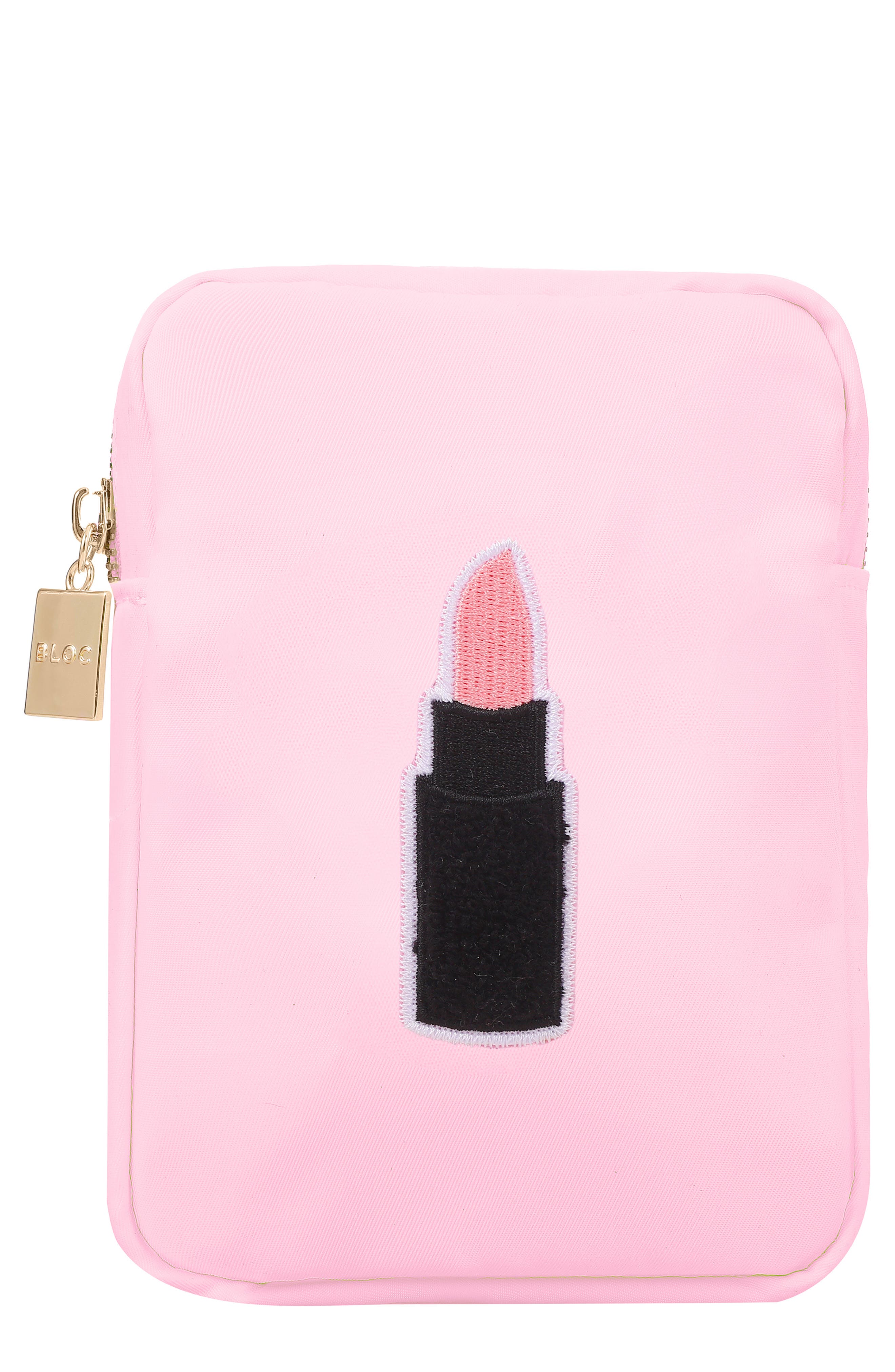 Bloc Bags Mini Lipstick Cosmetics Bag in Baby Pink 